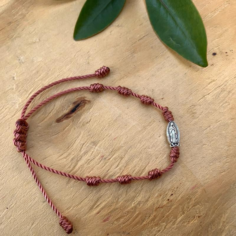 Rose Wood Color with Virgencita Bracelet