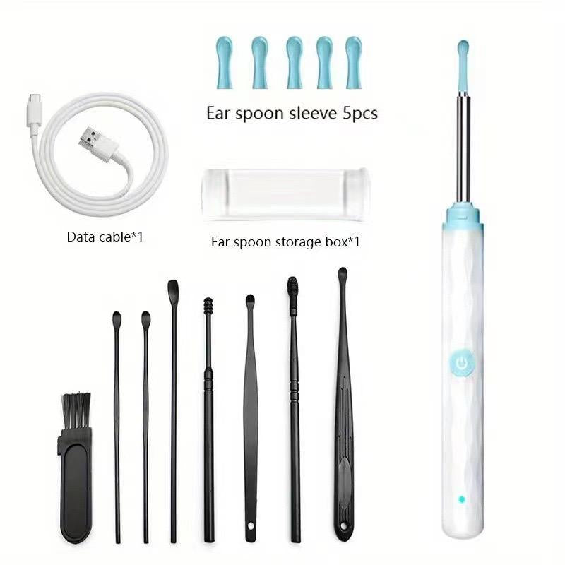 Ear Wax Removal Tool, Ear Cleaner Camera with 1296P, Ear Cleaning Kit with 6 Ear Pick, Ear Camera for Iphone, Ipad, Android Phones, with 8 Pcs Ear Set