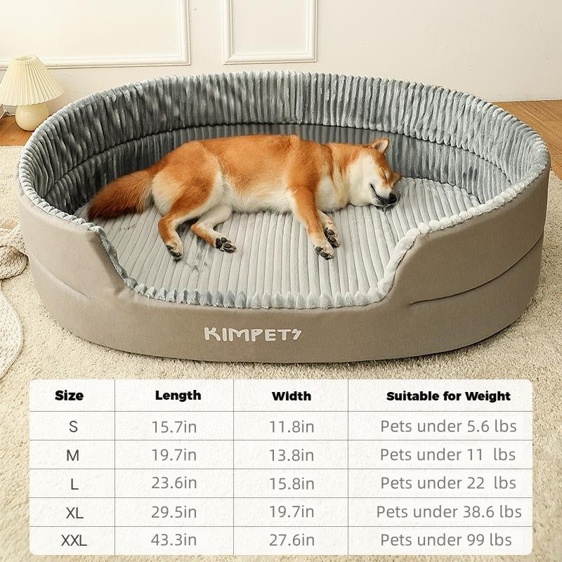 Luxury Dog Bed for Mediumand Large Dogs - Double-Sided, Highand Low Fdges, All-Seasonremovable Cushion