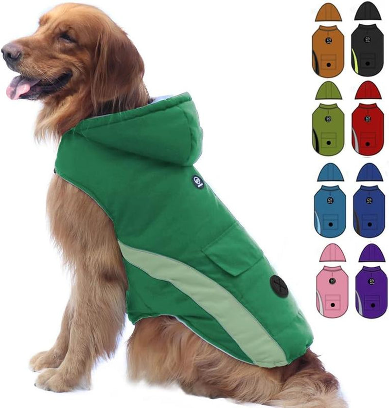 EMUST Dog Jacket, Soft Dog Winter Jackets with Hood, Windproof Winter Coats for Dogs, Dog Coat for Cold Weather for Puppy Dogs