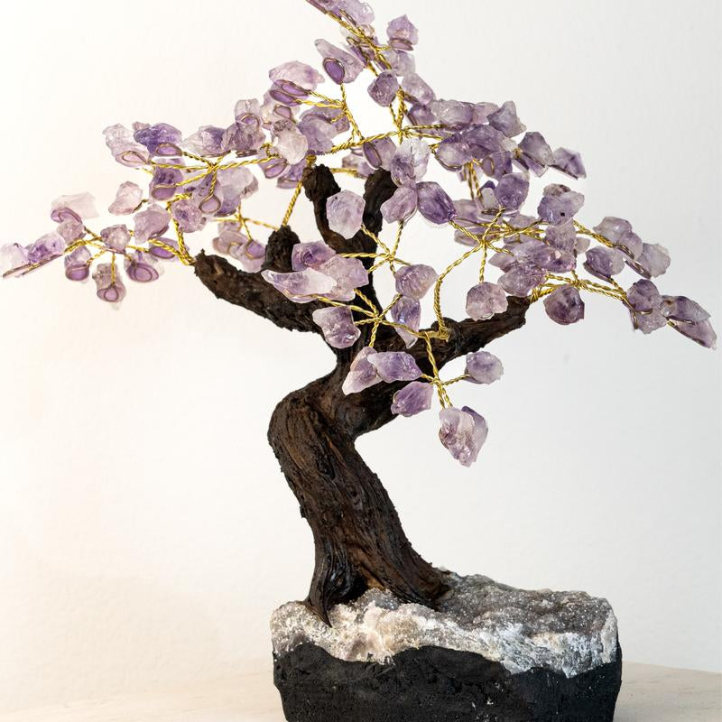  Natural Healing Energy Crystal Aura Tree Decoration, Natural Crystal Base, Enchanting Fengshui Gift for Home & Office