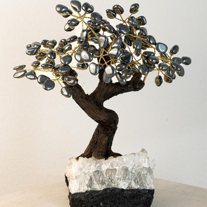  Natural Healing Energy Crystal Aura Tree Decoration, Natural Crystal Base, Enchanting Fengshui Gift for Home & Office