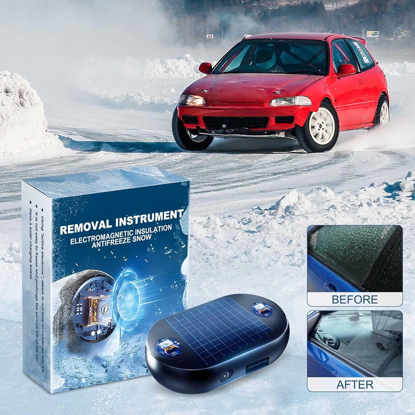 Appehinglaus Electromagnetic Car Snow Removal Device, Electromagnetic Wave anti Freezing and Snow Removal Device, Appehinglaus, Portable Heater for Car, Efficient Snow Removal for Cars