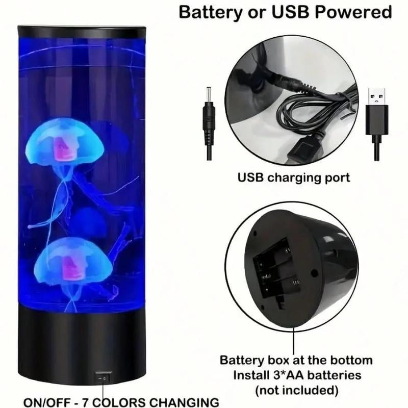 Romantic LED Underwater Light, USB Powered/Batteries Required Underwater Light, Creative Underwater Night Light for Fish Tank, Aquarium, Bathtub & Shower Decor without Battery