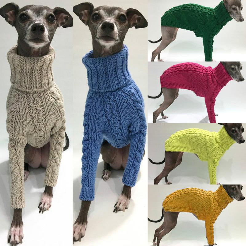 Winter Solid High Collar Dog Sweater Pet Products