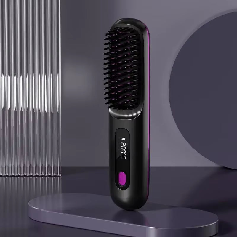  Wireless Portable Styling Hair Comb / Rechargeable Straightening Brush