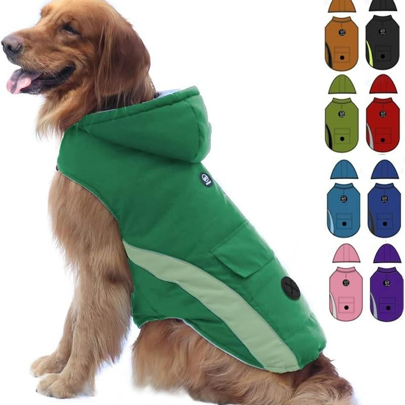 EMUST Dog Jacket, Soft Dog Winter Jackets with Hood, Windproof Winter Coats for Dogs, Dog Coat for Cold Weather for Puppy Dogs