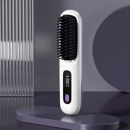  Wireless Portable Styling Hair Comb / Rechargeable Straightening Brush