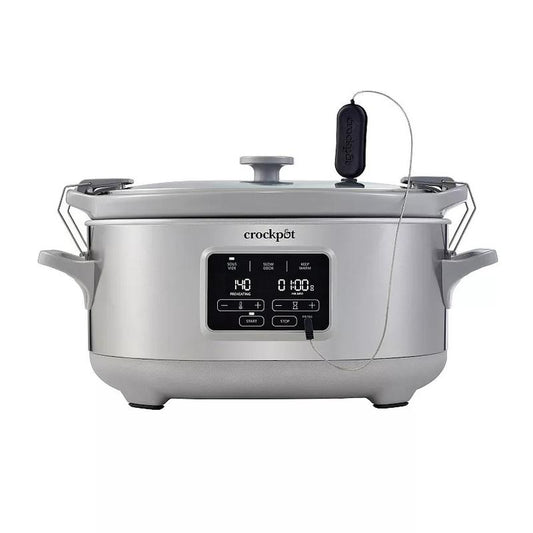 Crock-Pot 7-Quart Cook & Carry Slow Cooker with Sous Vide,Programmable, Stainless Steel