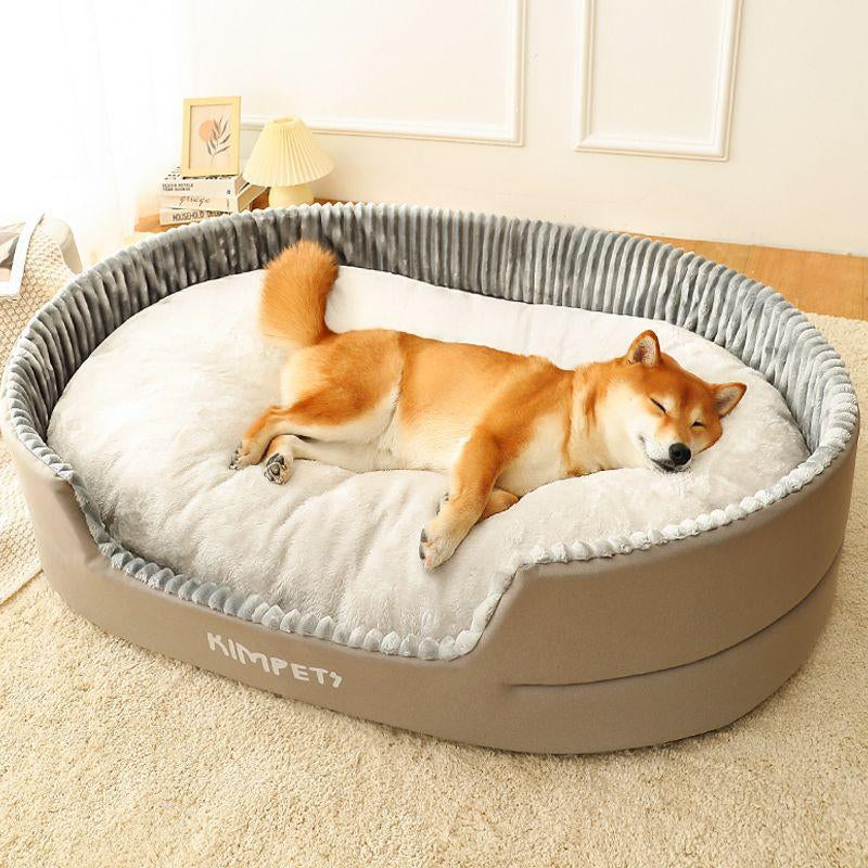 Luxury Dog Bed for Mediumand Large Dogs - Double-Sided, Highand Low Fdges, All-Seasonremovable Cushion