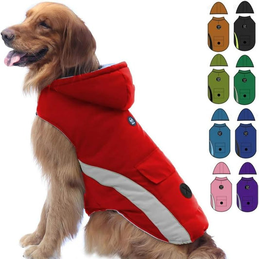 EMUST Dog Jacket, Soft Dog Winter Jackets with Hood, Windproof Winter Coats for Dogs, Dog Coat for Cold Weather for Puppy Dogs