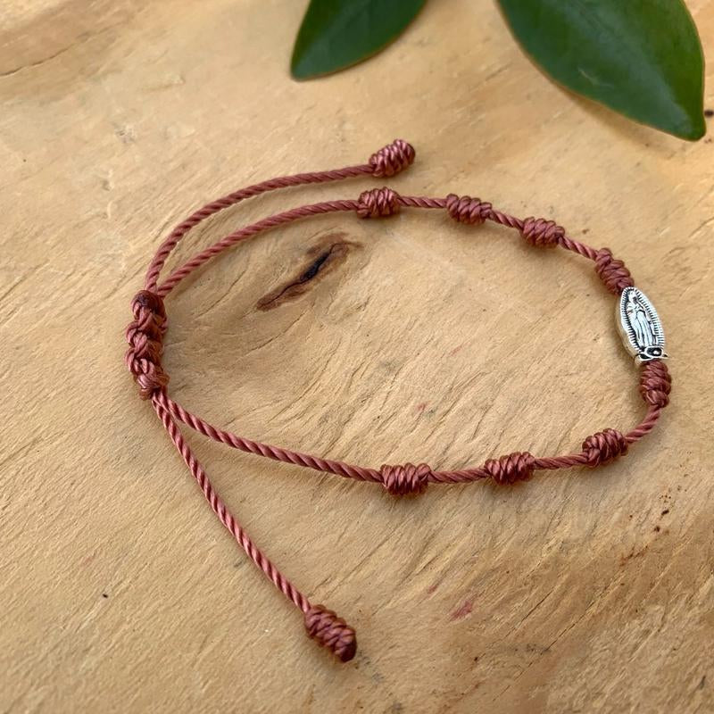 Rose Wood Color with Virgencita Bracelet