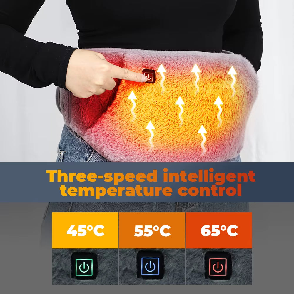 Graphene Heating Pad for Waist Menstrual Period Pain Relief Belt Uterus Warming Winter Electric Hand Warmer USB Rechargeable