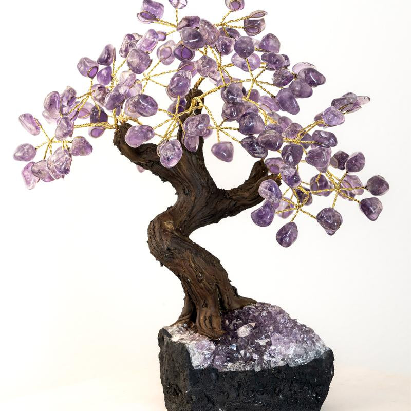  Natural Healing Energy Crystal Aura Tree Decoration, Natural Crystal Base, Enchanting Fengshui Gift for Home & Office