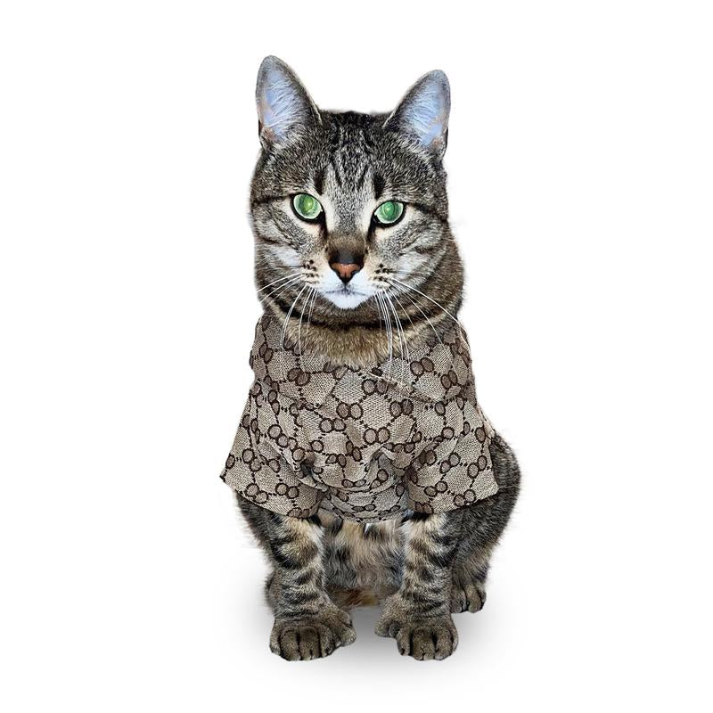 Pet Couture- Clothing for Cats & Small Dogs- Brown Shirt