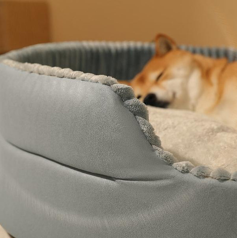 Luxury Dog Bed for Mediumand Large Dogs - Double-Sided, Highand Low Fdges, All-Seasonremovable Cushion