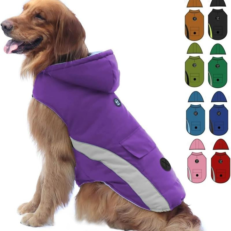 EMUST Dog Jacket, Soft Dog Winter Jackets with Hood, Windproof Winter Coats for Dogs, Dog Coat for Cold Weather for Puppy Dogs