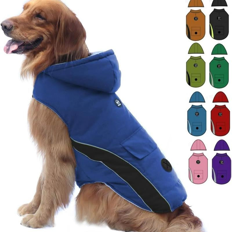 EMUST Dog Jacket, Soft Dog Winter Jackets with Hood, Windproof Winter Coats for Dogs, Dog Coat for Cold Weather for Puppy Dogs