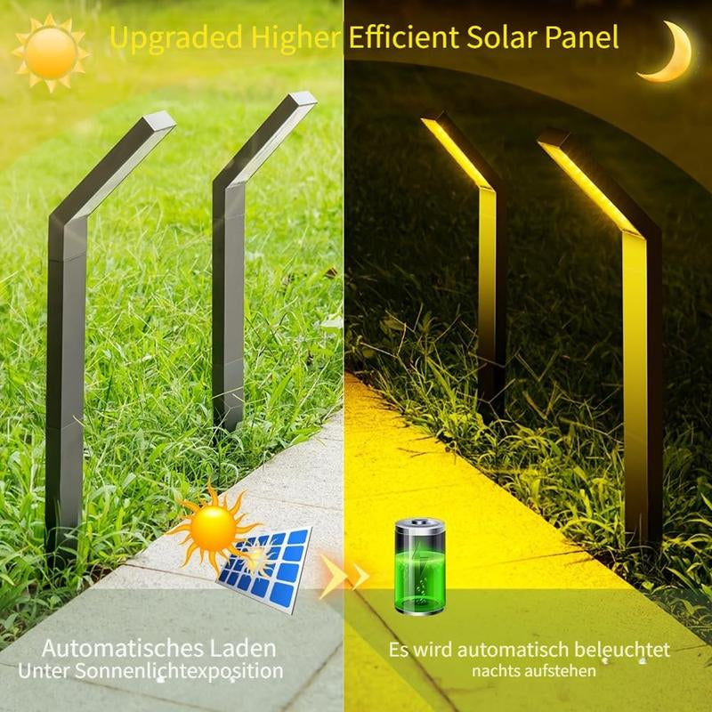 Bright Solar Outdoor Pathway Lights,4 Pack Solar Powered Lights with 3 Modes 90 Leds,Garden Landscape Waterproof Light for Yard Patio Backyard Walkway