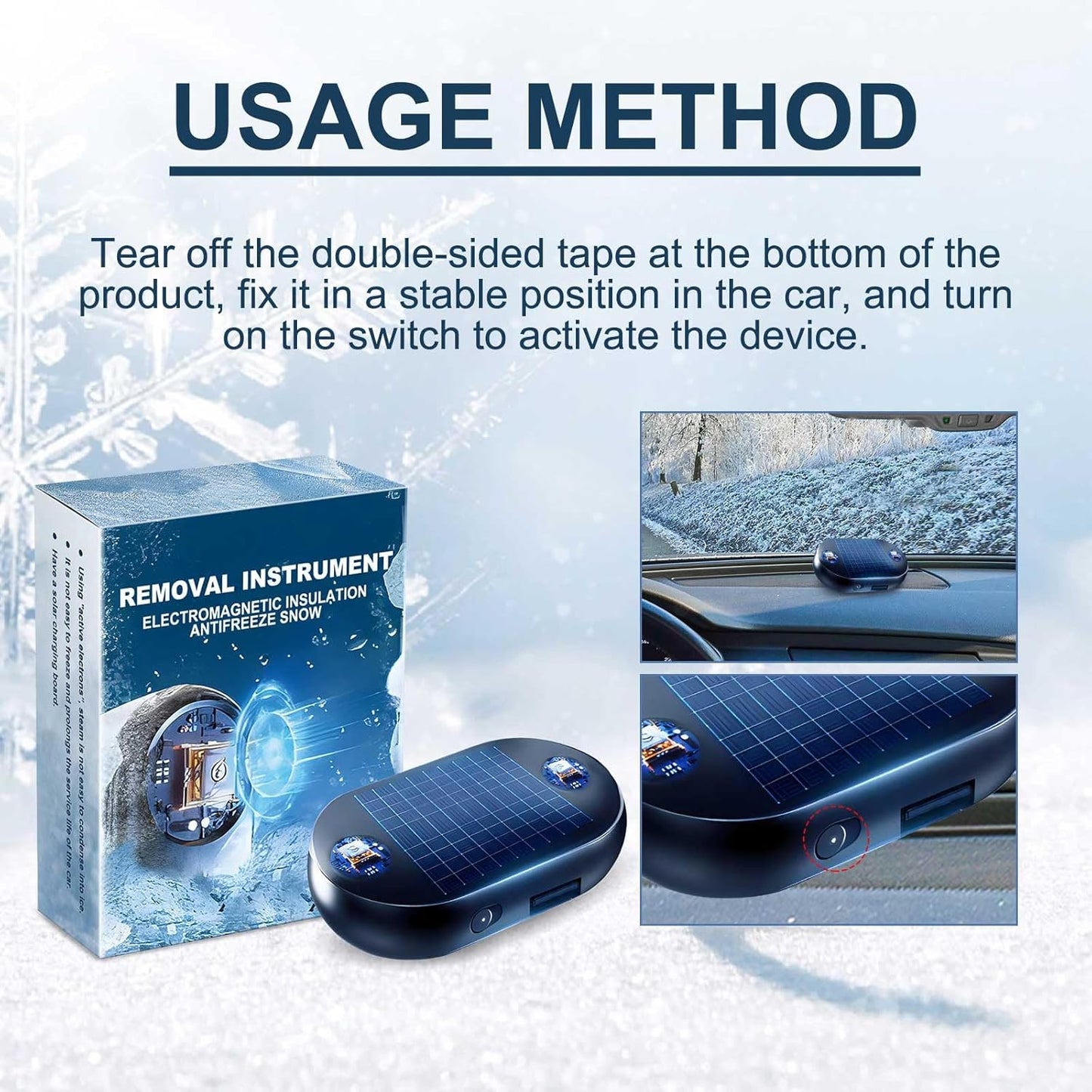 Appehinglaus Electromagnetic Car Snow Removal Device, Electromagnetic Wave anti Freezing and Snow Removal Device, Appehinglaus, Portable Heater for Car, Efficient Snow Removal for Cars