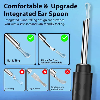 Ear Wax Removal Tool, Ear Cleaner Camera with 1296P, Ear Cleaning Kit with 6 Ear Pick, Ear Camera for Iphone, Ipad, Android Phones, with 8 Pcs Ear Set