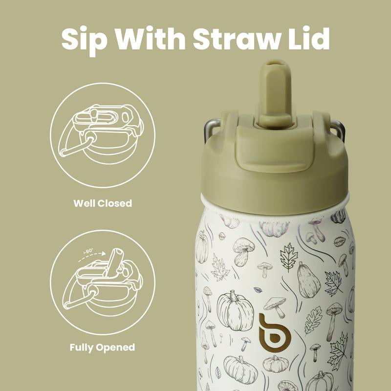 BOTTLE BOTTLE 24 Oz Sports Water Bottle Stainless Steel Insulated Water Bottle with Straw and Pills Holder