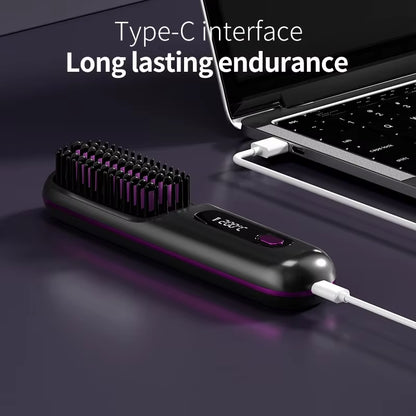  Wireless Portable Styling Hair Comb / Rechargeable Straightening Brush