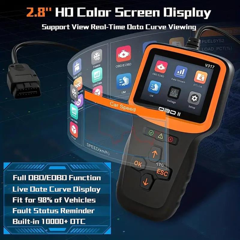 Scanner Diagnostic Tool for OBD-2 Car Engine Fault Check, Engine Code Reader for Cars & Trucks, Automobile Engine Fault Tool for All Vehicles after 1996