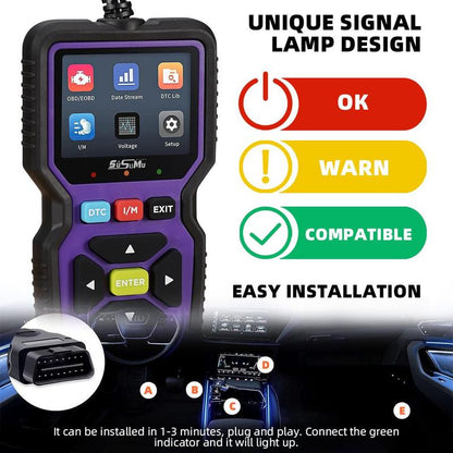 Scanner Diagnostic Tool for OBD-2 Car Engine Fault Check, Engine Code Reader for Cars & Trucks, Automobile Engine Fault Tool for All Vehicles after 1996