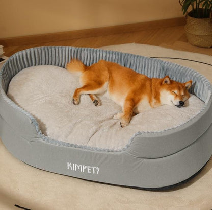 Luxury Dog Bed for Mediumand Large Dogs - Double-Sided, Highand Low Fdges, All-Seasonremovable Cushion