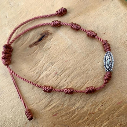 Rose Wood Color with Virgencita Bracelet